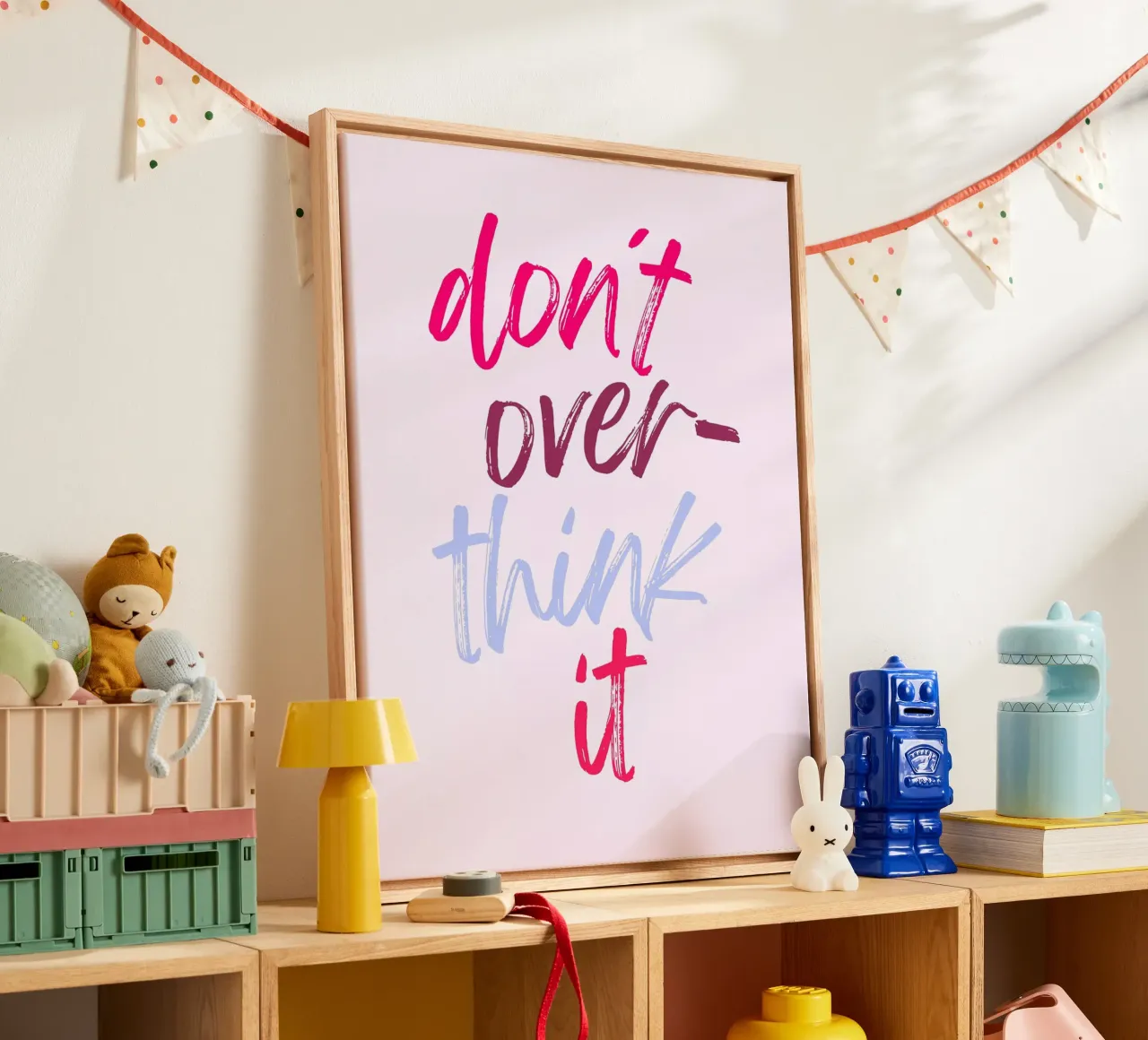 don't over think it colorful canvas with Floater frame by ArtDesign by KBK