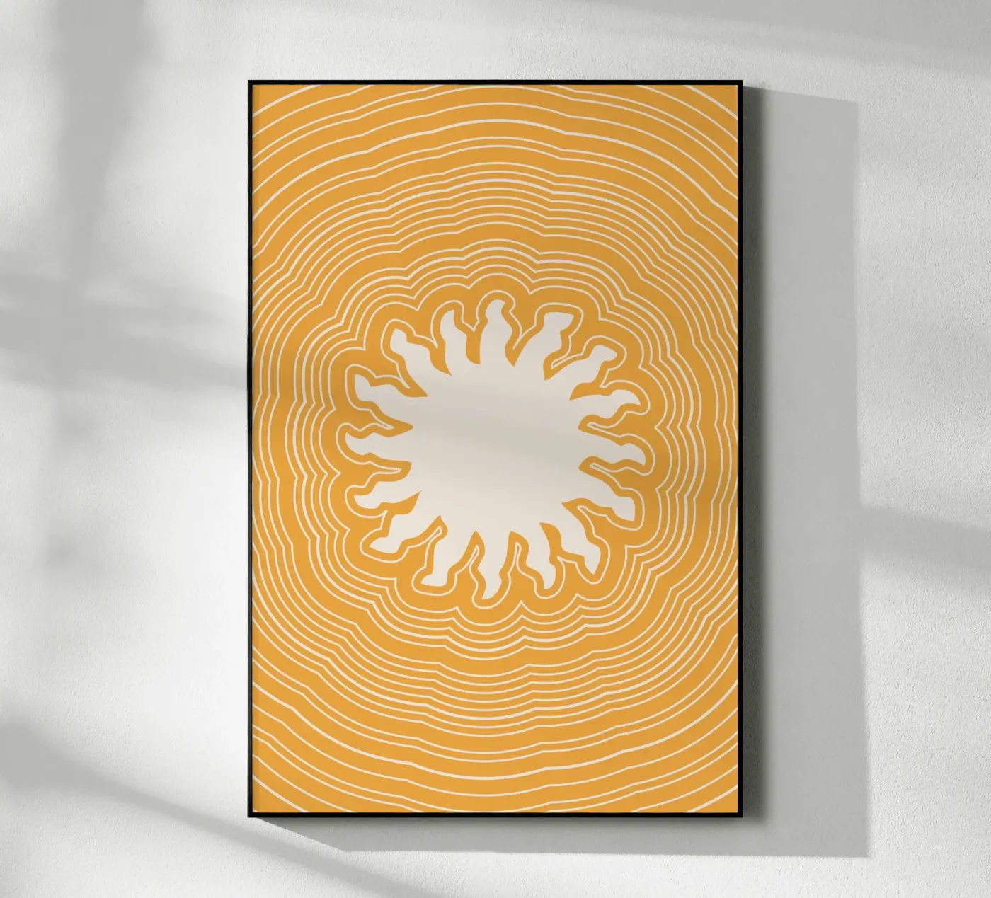 Abstract Yellow Sun Circles plexiglass da Natural Landscapes by Palmartprints
