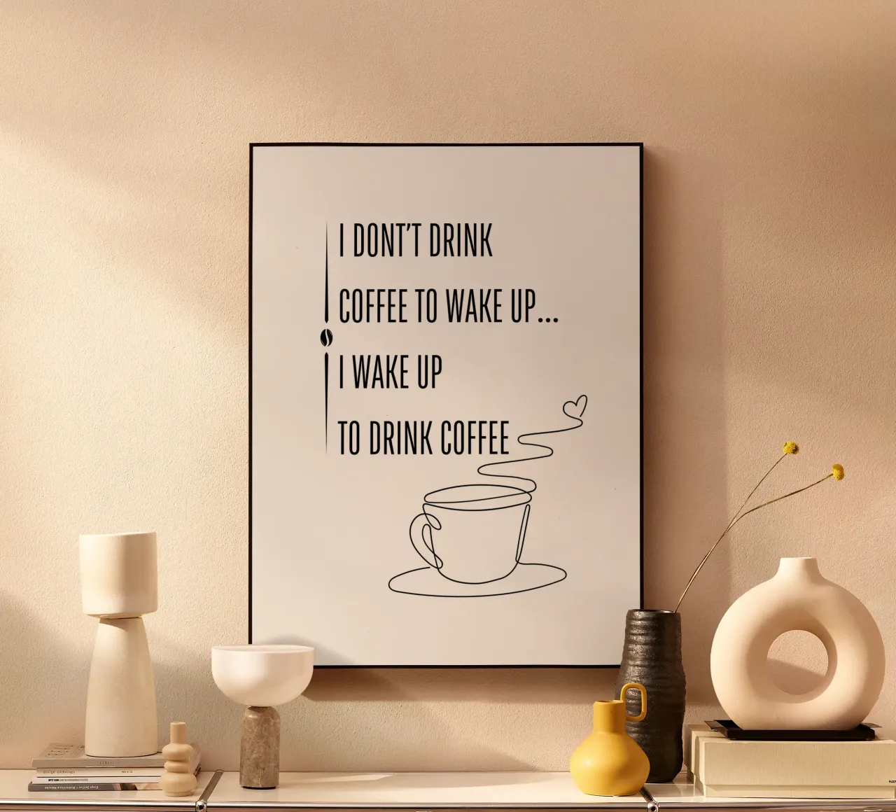 ICH TRINKE KEINEN KAFFEE, UM AUFZUWACHEN... ICH WACHE AUF, UM KAFFEE ZU TRINKEN Acryl-Glas von ArtDesign by KBK