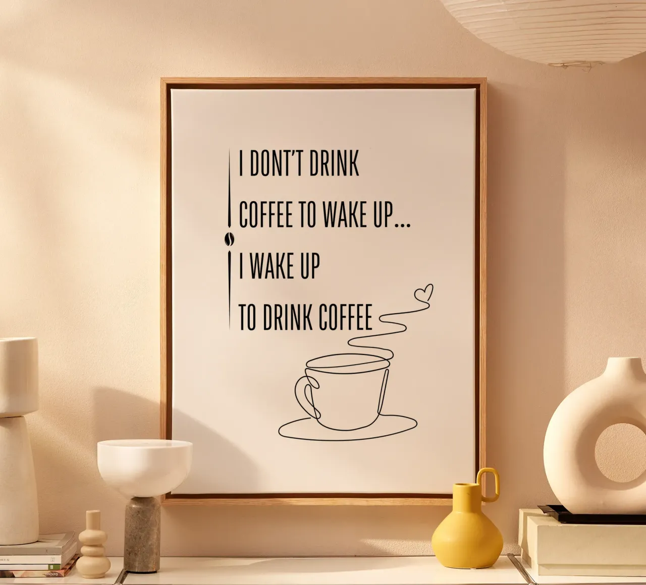 ICH TRINKE KEINEN KAFFEE, UM AUFZUWACHEN... ICH WACHE AUF, UM KAFFEE ZU TRINKEN Leinwand von ArtDesign by KBK