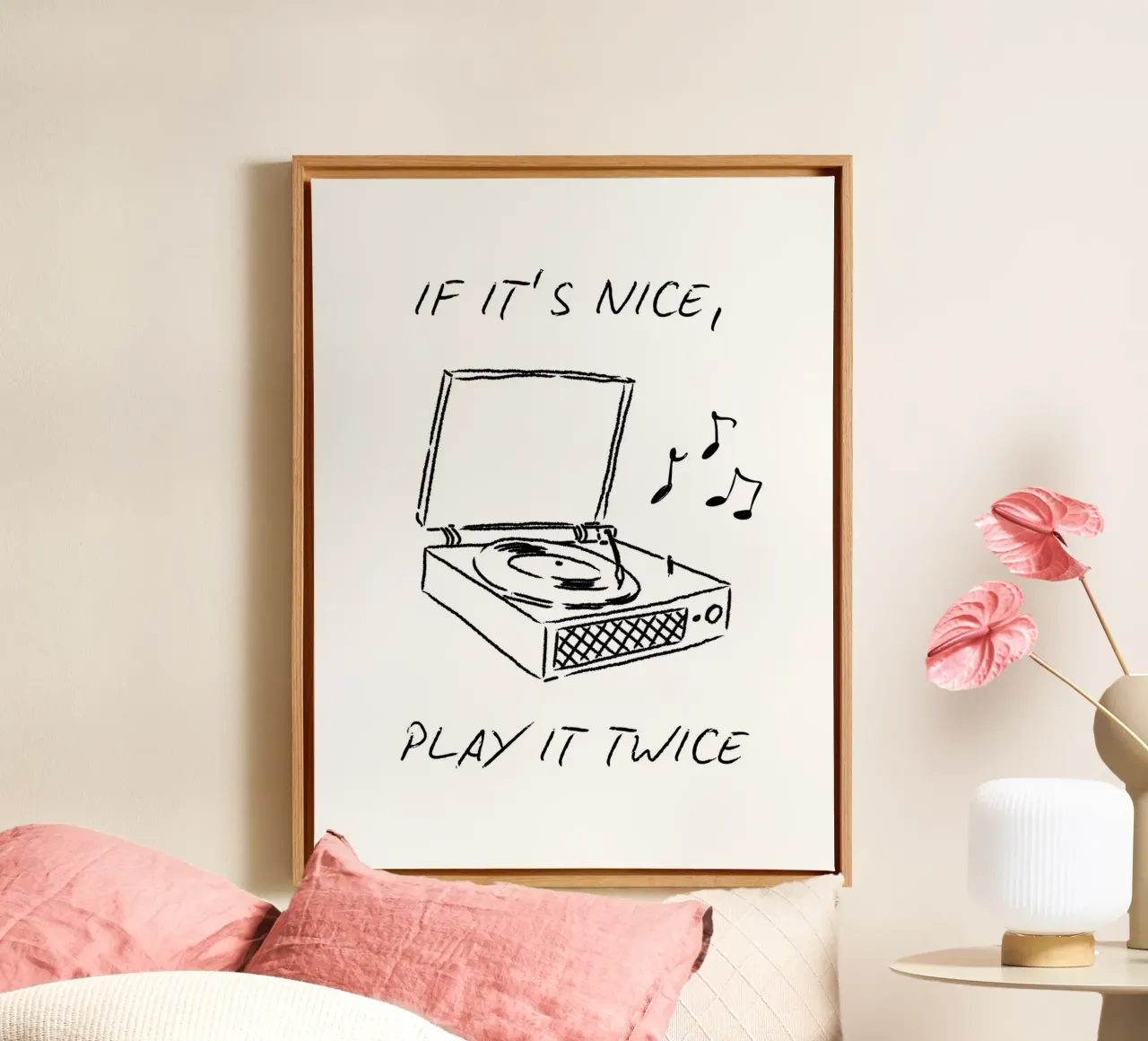 If Ists Nice, PLAY IT TWICE canvas with Floater frame by ArtDesign by KBK