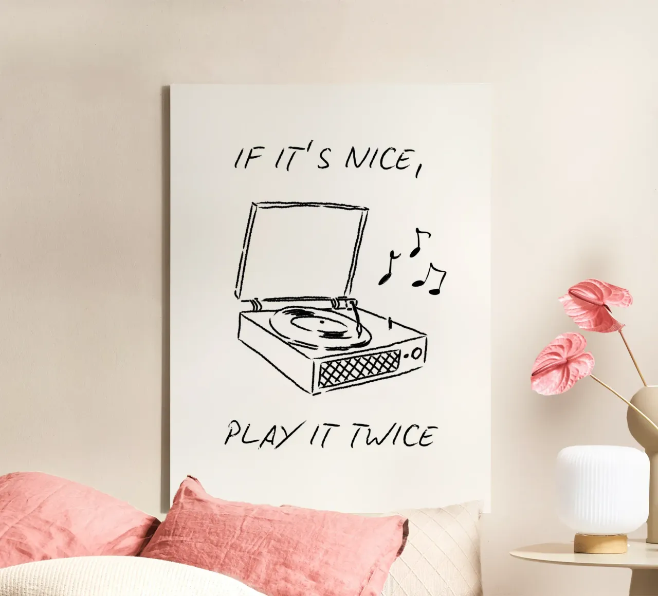 If Ists Nice, PLAY IT TWICE canvas with Floater frame by ArtDesign by KBK