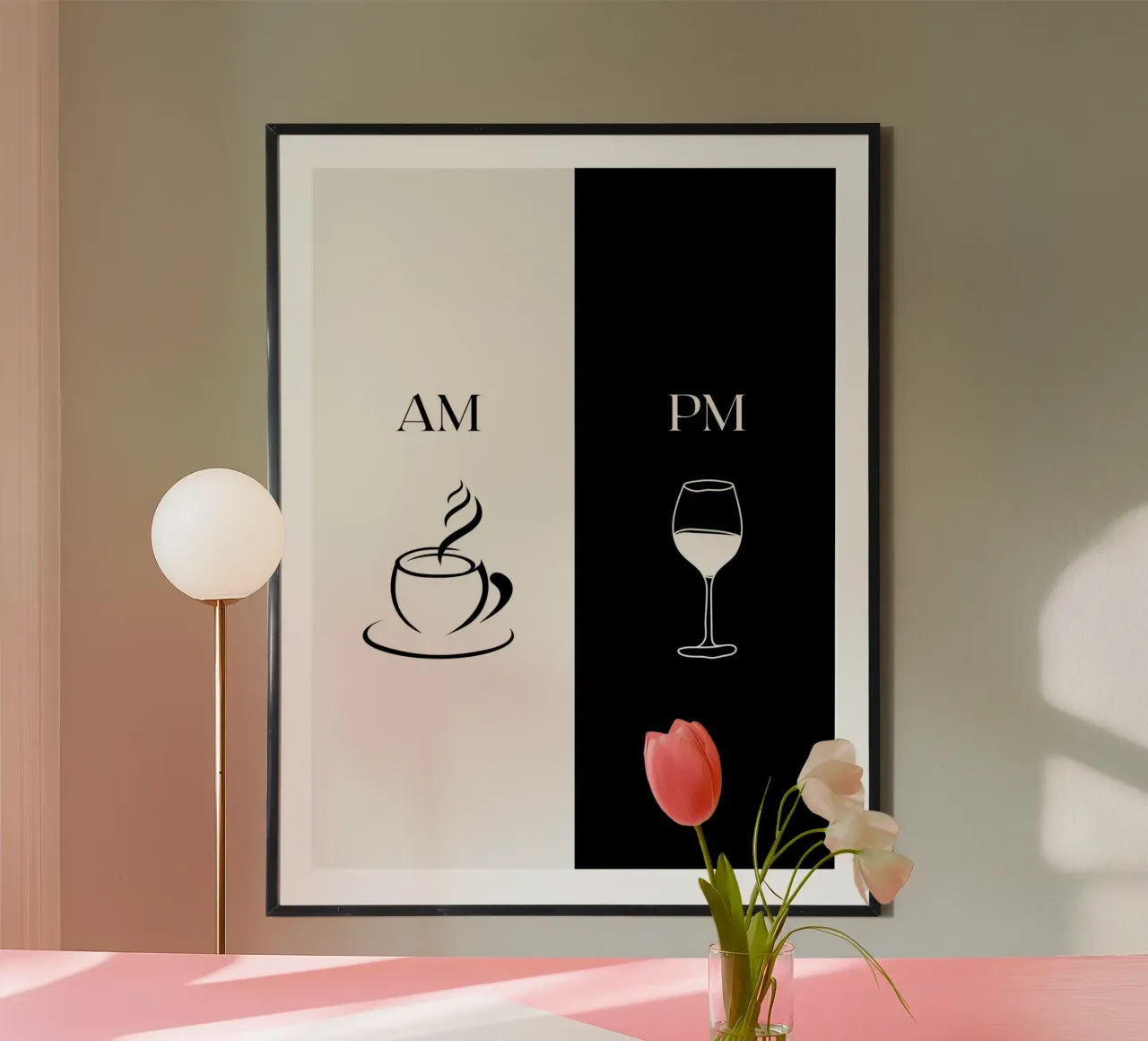 mattino e pomeriggio poster con telaio in plastica da ArtDesign by KBK
