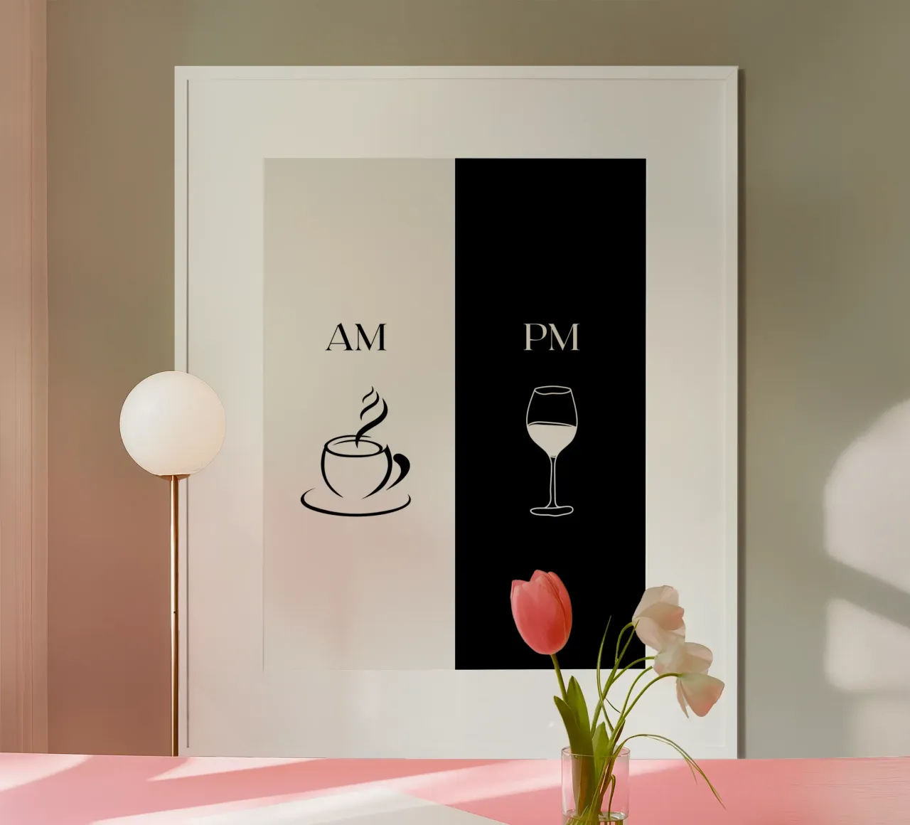 mattino e pomeriggio poster con telaio in plastica da ArtDesign by KBK