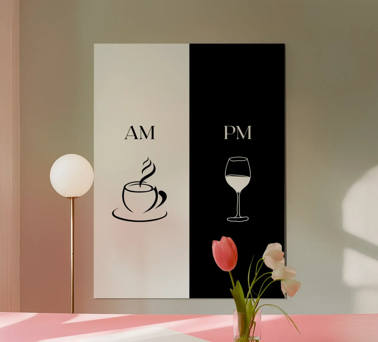 mattino e pomeriggio poster con telaio in plastica da ArtDesign by KBK