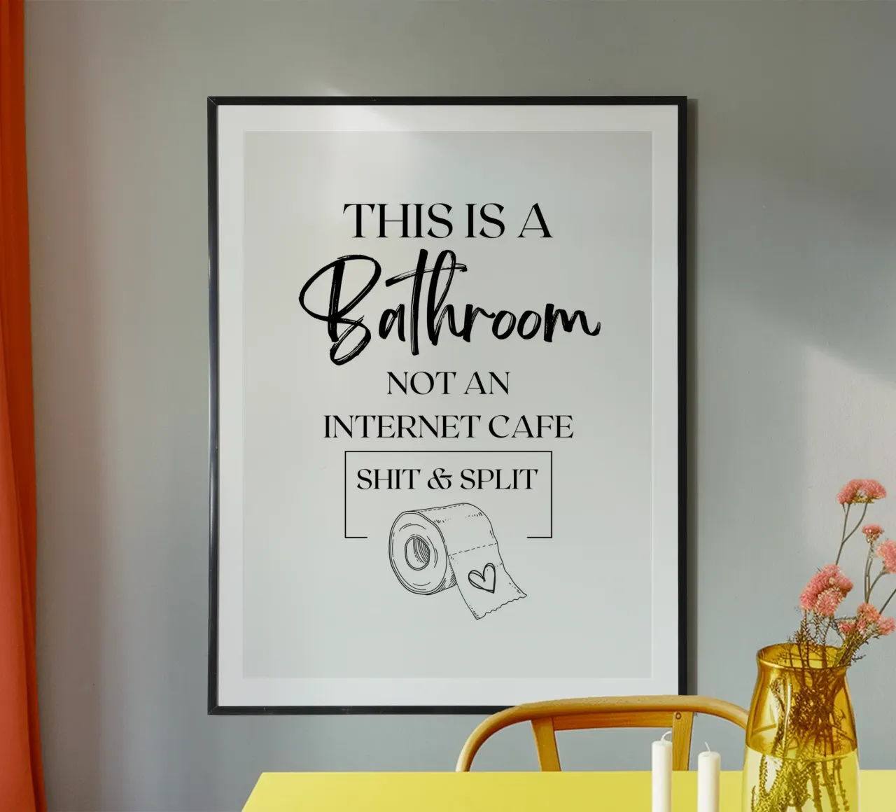 QUESTO È UN BAGNO, NON UN INTERNET CAFÈ, MERDA E SPACCATA carta hahnemühle da ArtDesign by KBK