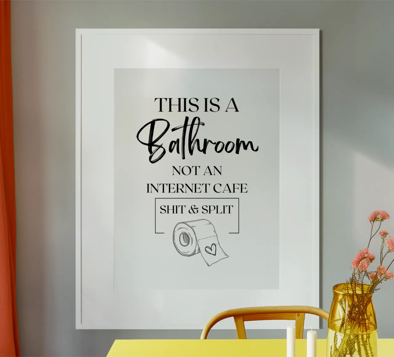 QUESTO È UN BAGNO, NON UN INTERNET CAFÈ, MERDA E SPACCATA carta hahnemühle da ArtDesign by KBK