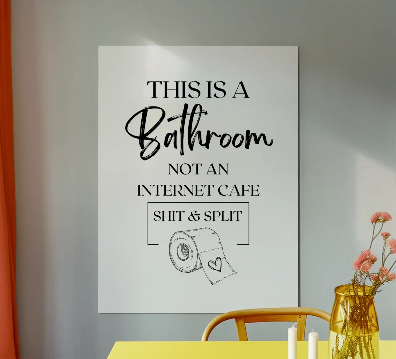 QUESTO È UN BAGNO, NON UN INTERNET CAFÈ, MERDA E SPACCATA carta hahnemühle da ArtDesign by KBK