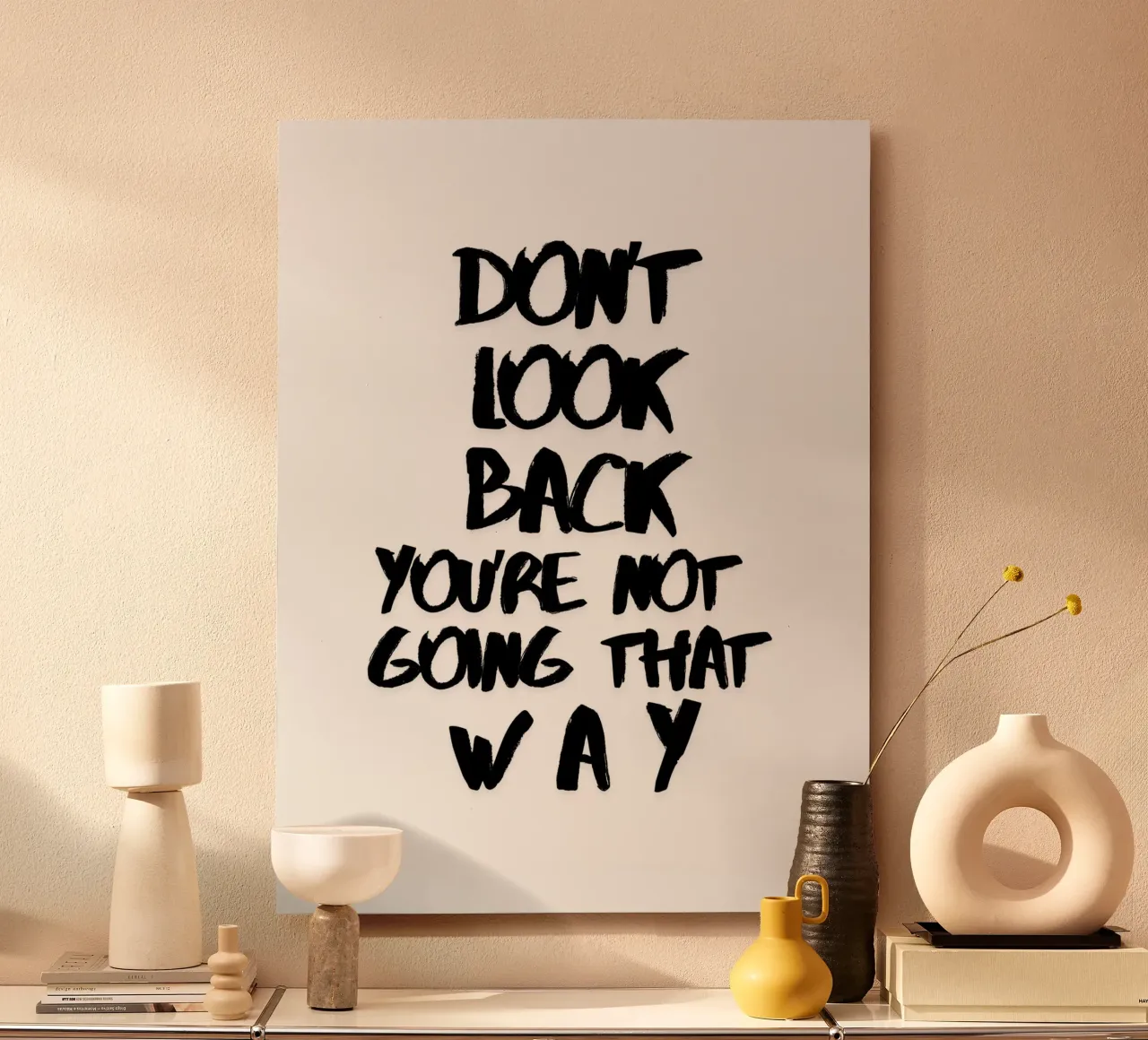 Don't look back you're not goning that way in white alu-dibond by ArtDesign by KBK