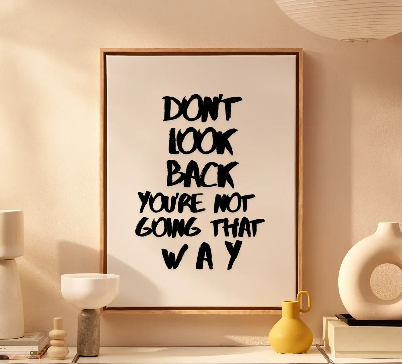Don't look back you're not goning that way in white canvas by ArtDesign by KBK