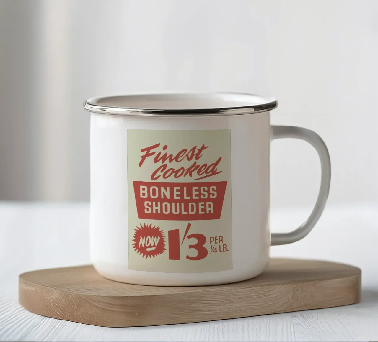 Boneless Shoulder tazza in smalto da Hemingway Design