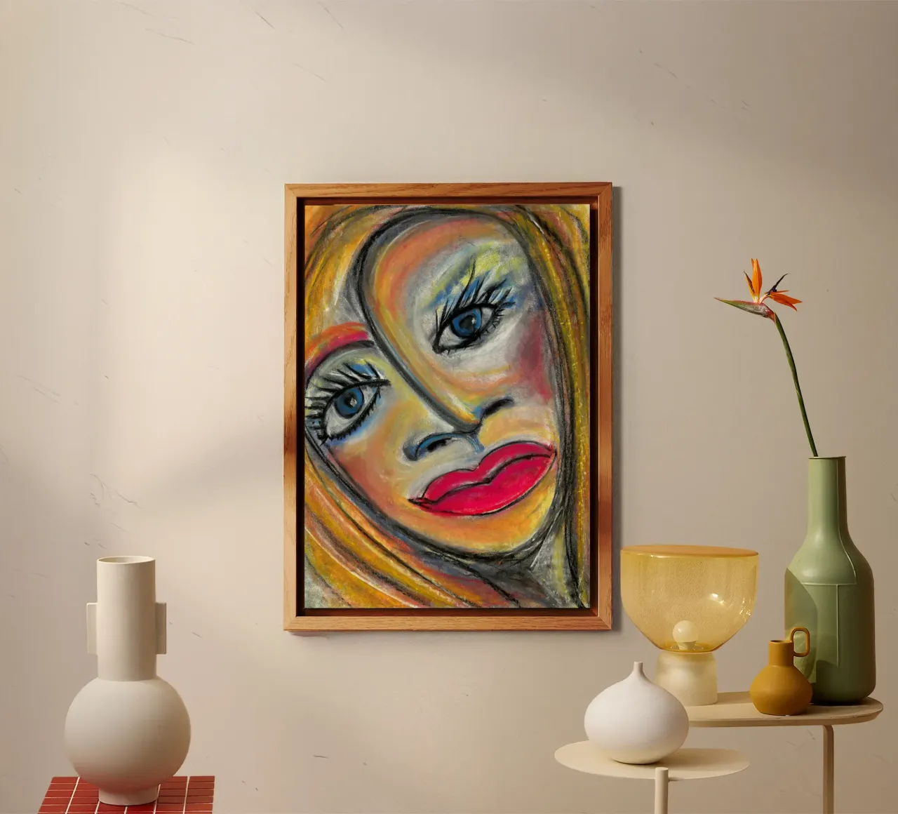 Liv - with red lips alluminio dibond da MissVeroonica