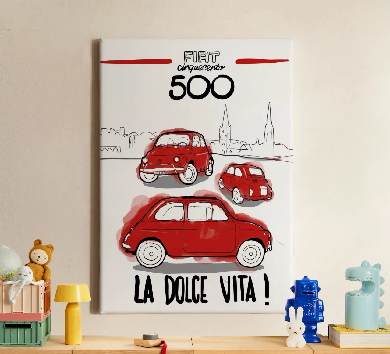 Cinquecento tela con Cornice a cassetta da GrayPixel