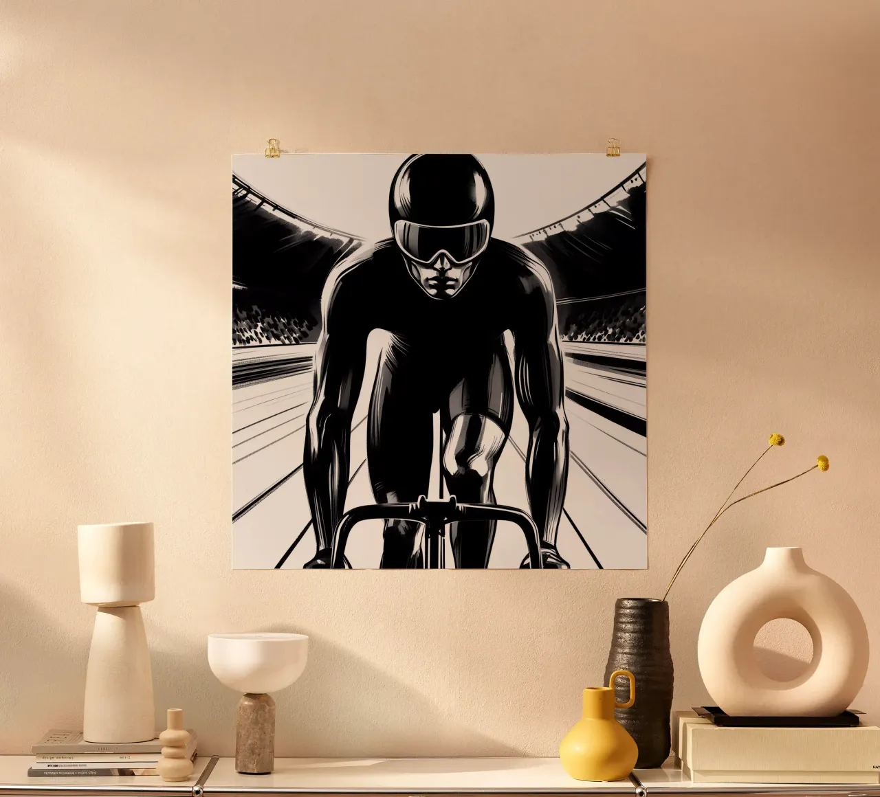 CAMPIONE DI BICICLETTA poster con telaio in plastica da ARTOMATIC