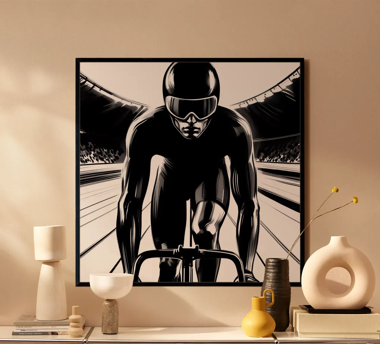 CAMPIONE DI BICICLETTA poster con telaio in plastica da ARTOMATIC