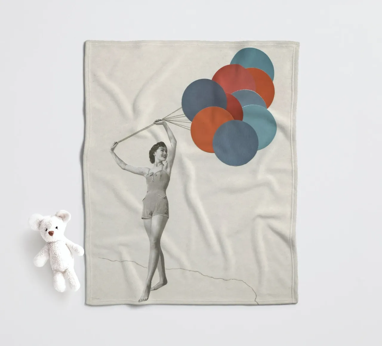 Luftballons Fleecedecke von Cassia Beck Collage