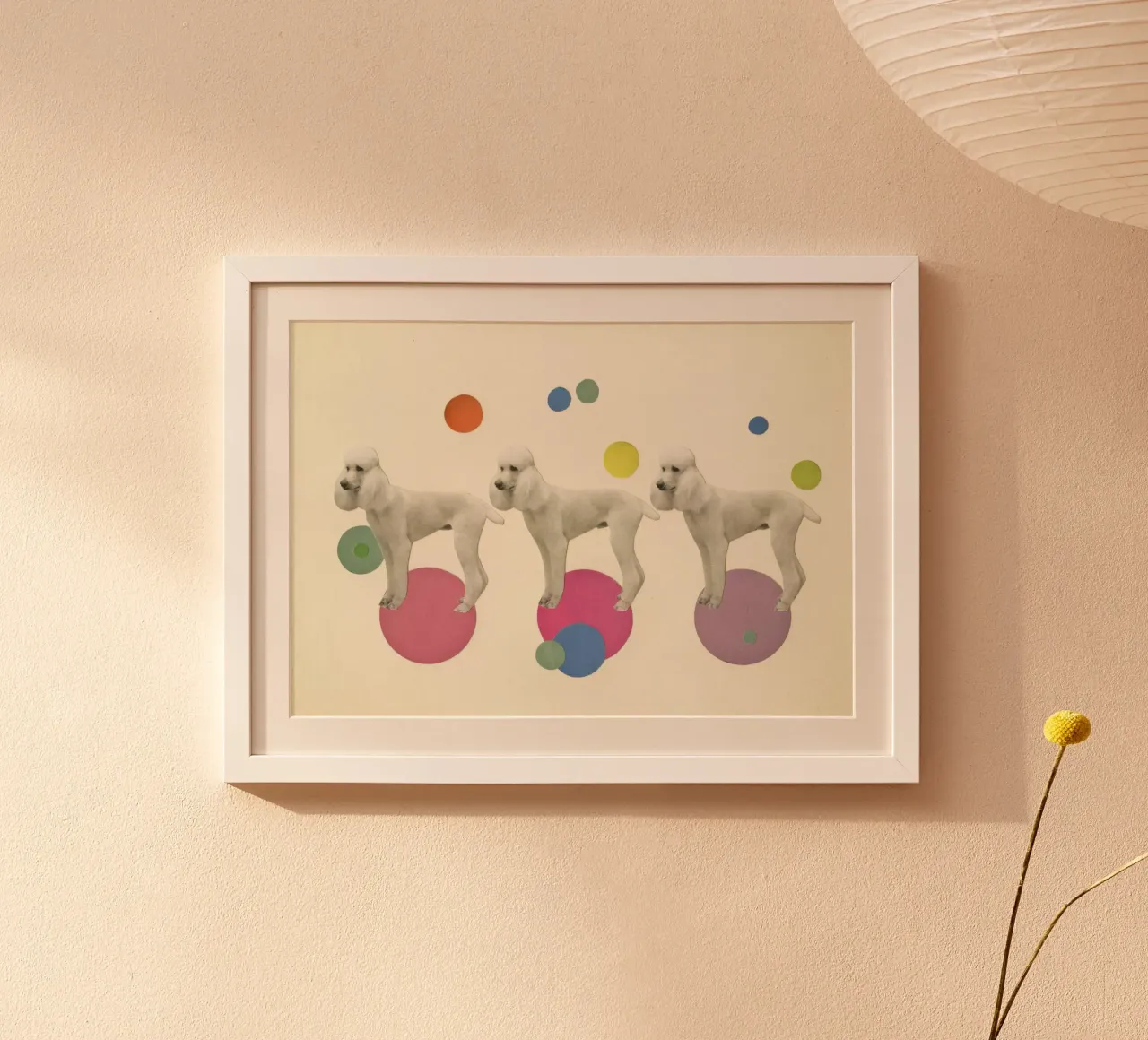 Un sacco di barboncini poster con telaio in legno da Cassia Beck Collage