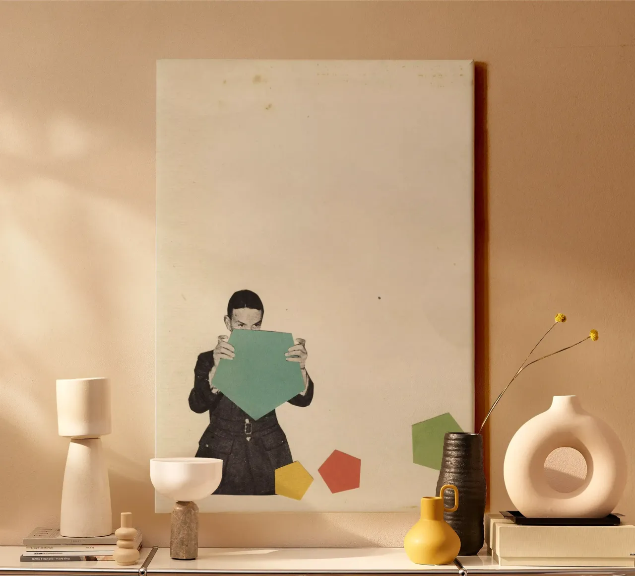 Discovering New Shapes canvas with Floater frame by Cassia Beck Collage