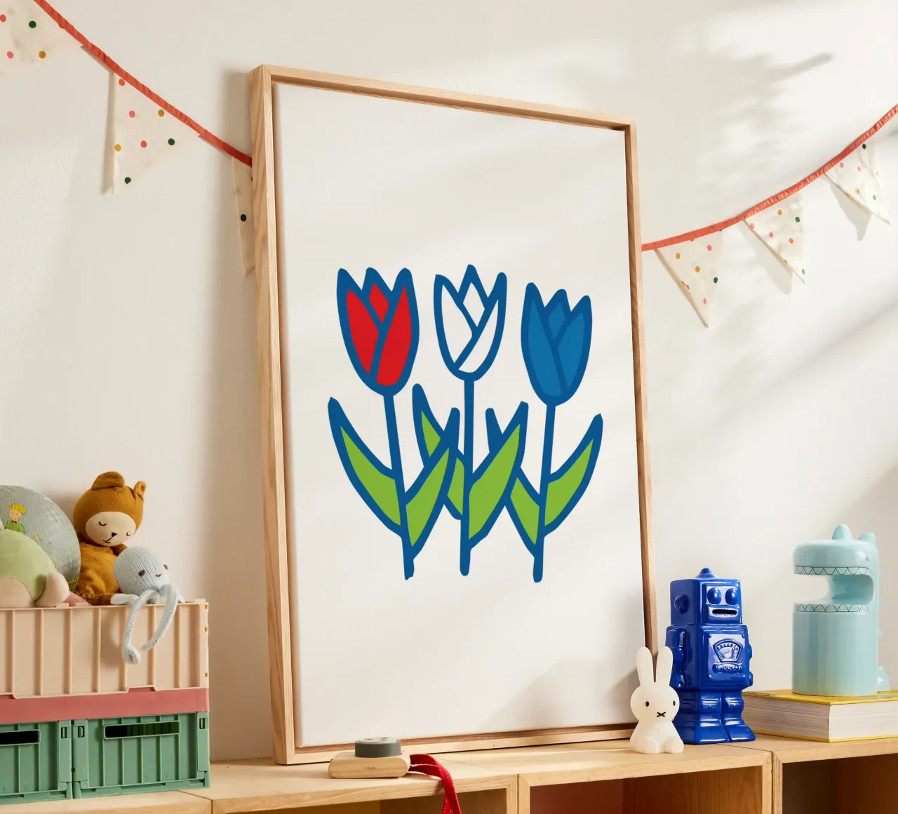 Dutch Tulips tela con Cornice a cassetta da Studio Holland