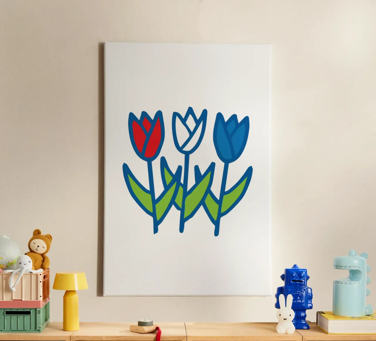 Dutch Tulips tela con Cornice a cassetta da Studio Holland