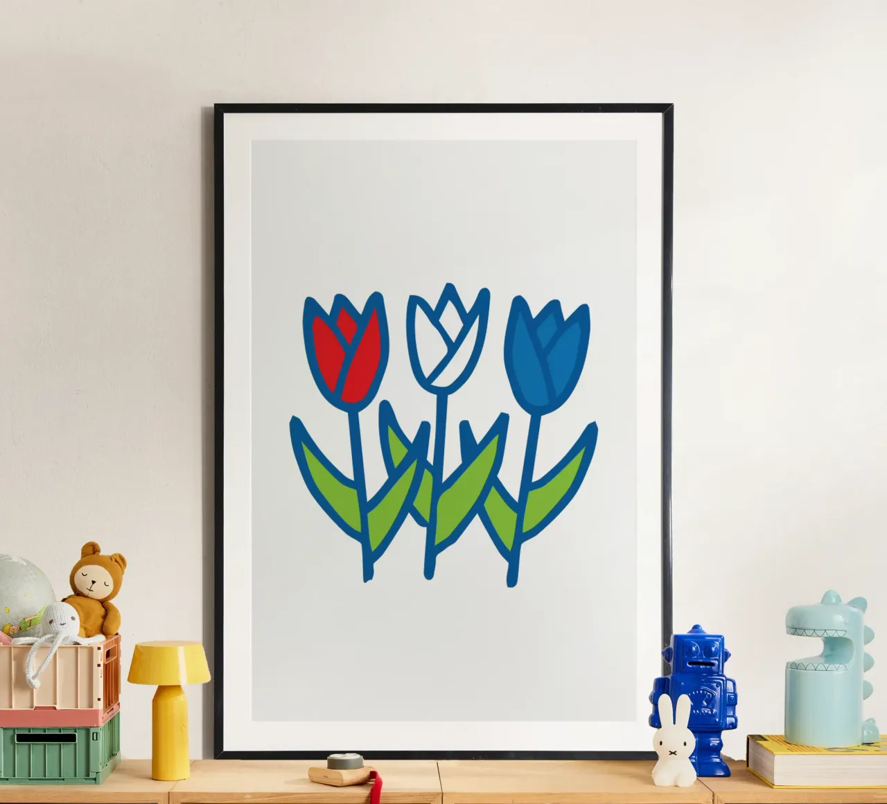 Dutch Tulips poster con telaio in alluminio da Studio Holland
