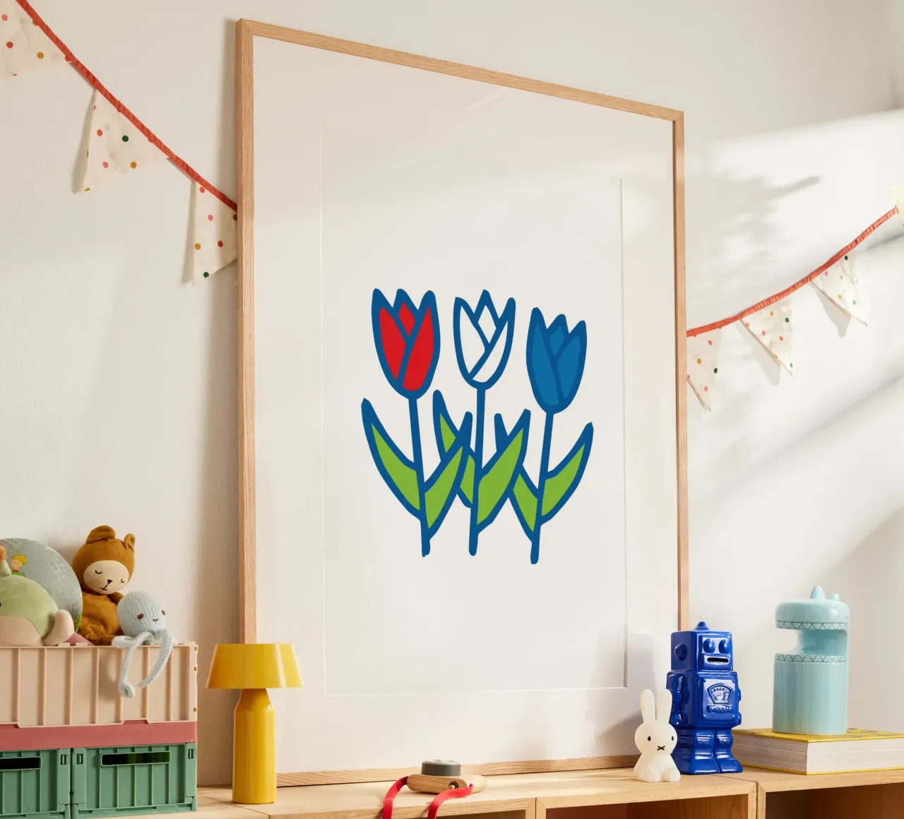 Dutch Tulips poster con telaio in alluminio da Studio Holland