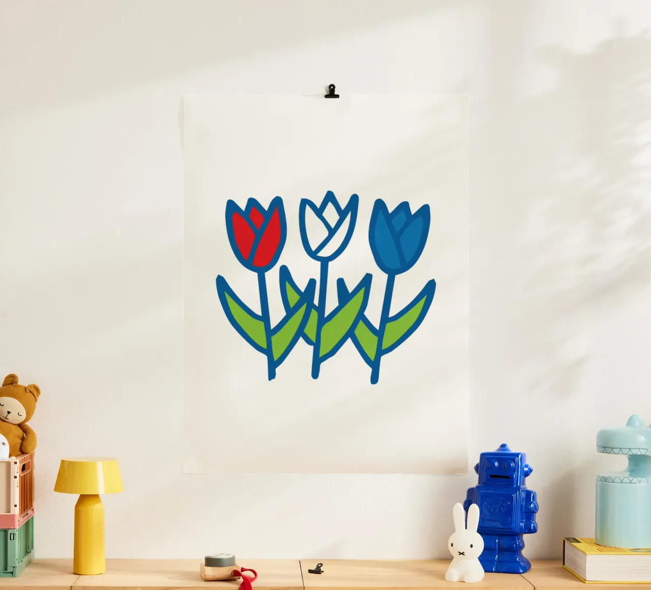 Dutch Tulips poster con telaio in alluminio da Studio Holland
