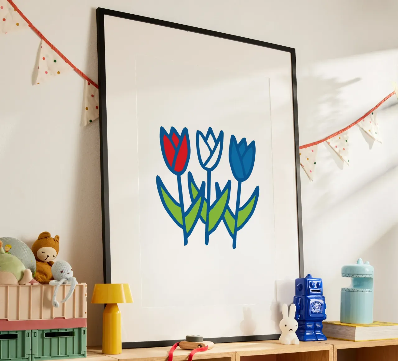Dutch Tulips poster con telaio in alluminio da Studio Holland