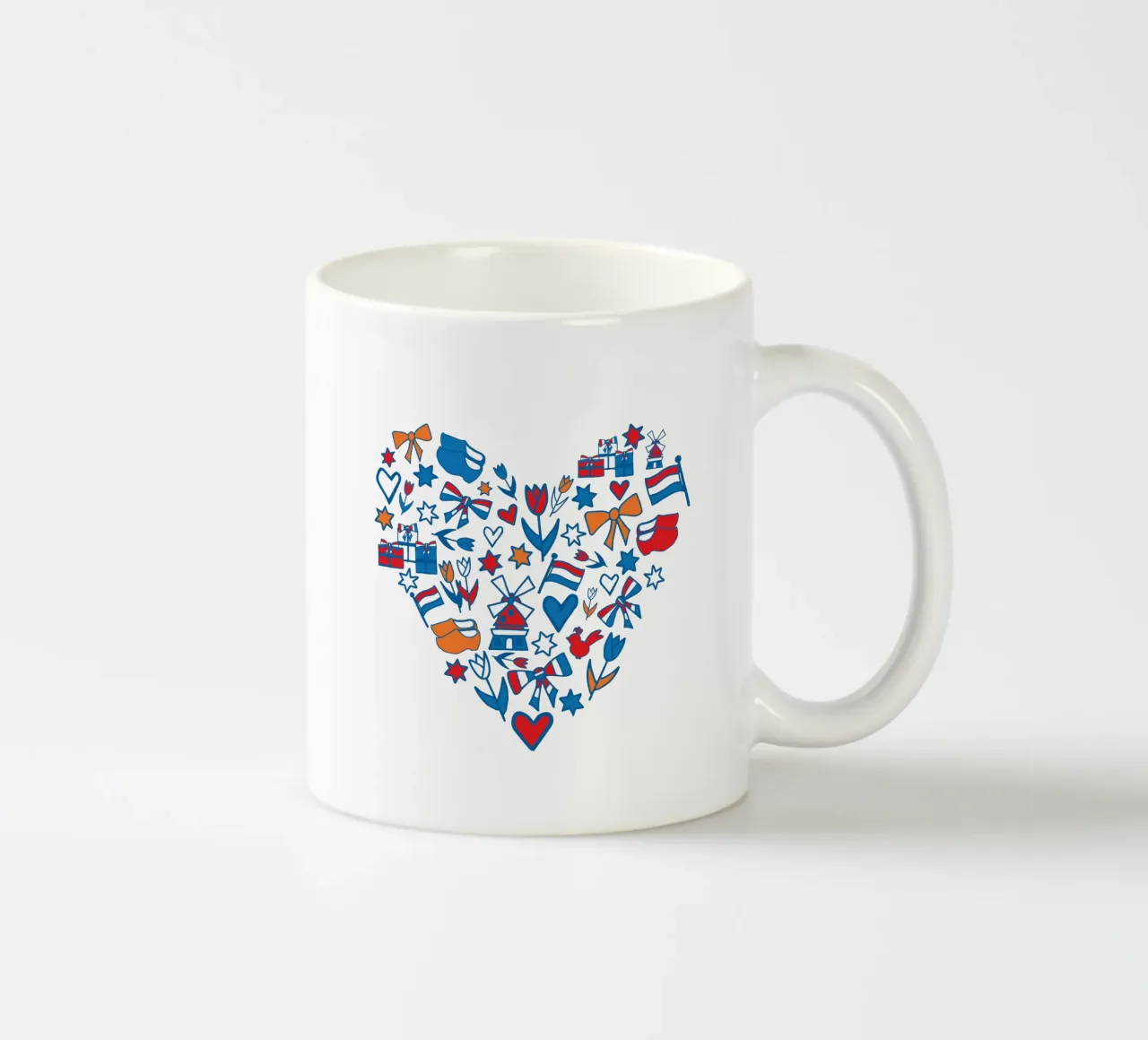 Heart with Dutch illustrations tazza in ceramica da Studio Holland