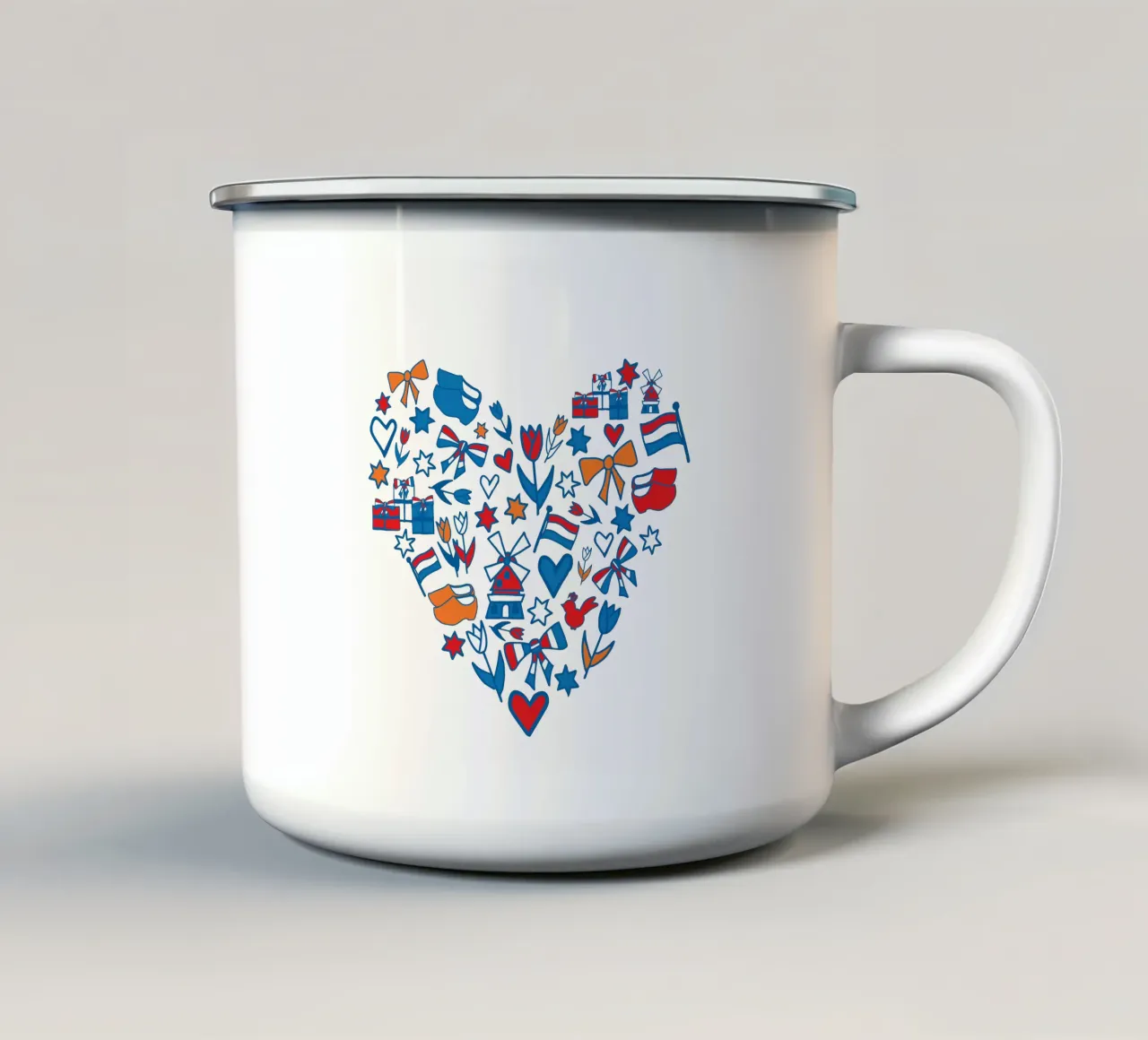 Heart with Dutch illustrations tazza in smalto da Studio Holland
