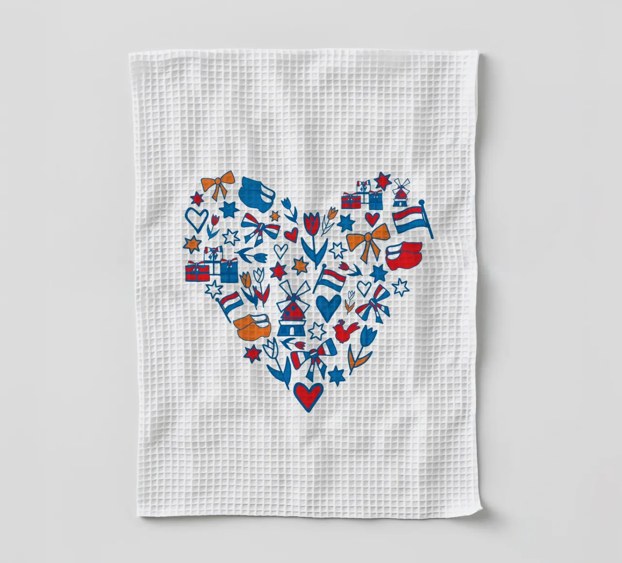 Heart with Dutch illustrations canovaccio da cucina da Studio Holland