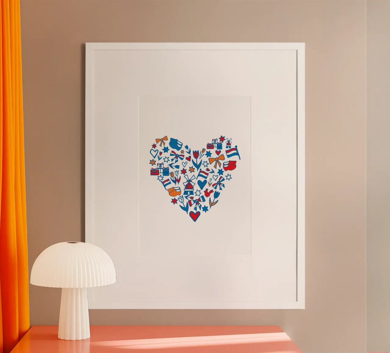 Heart with Dutch illustrations poster da Studio Holland