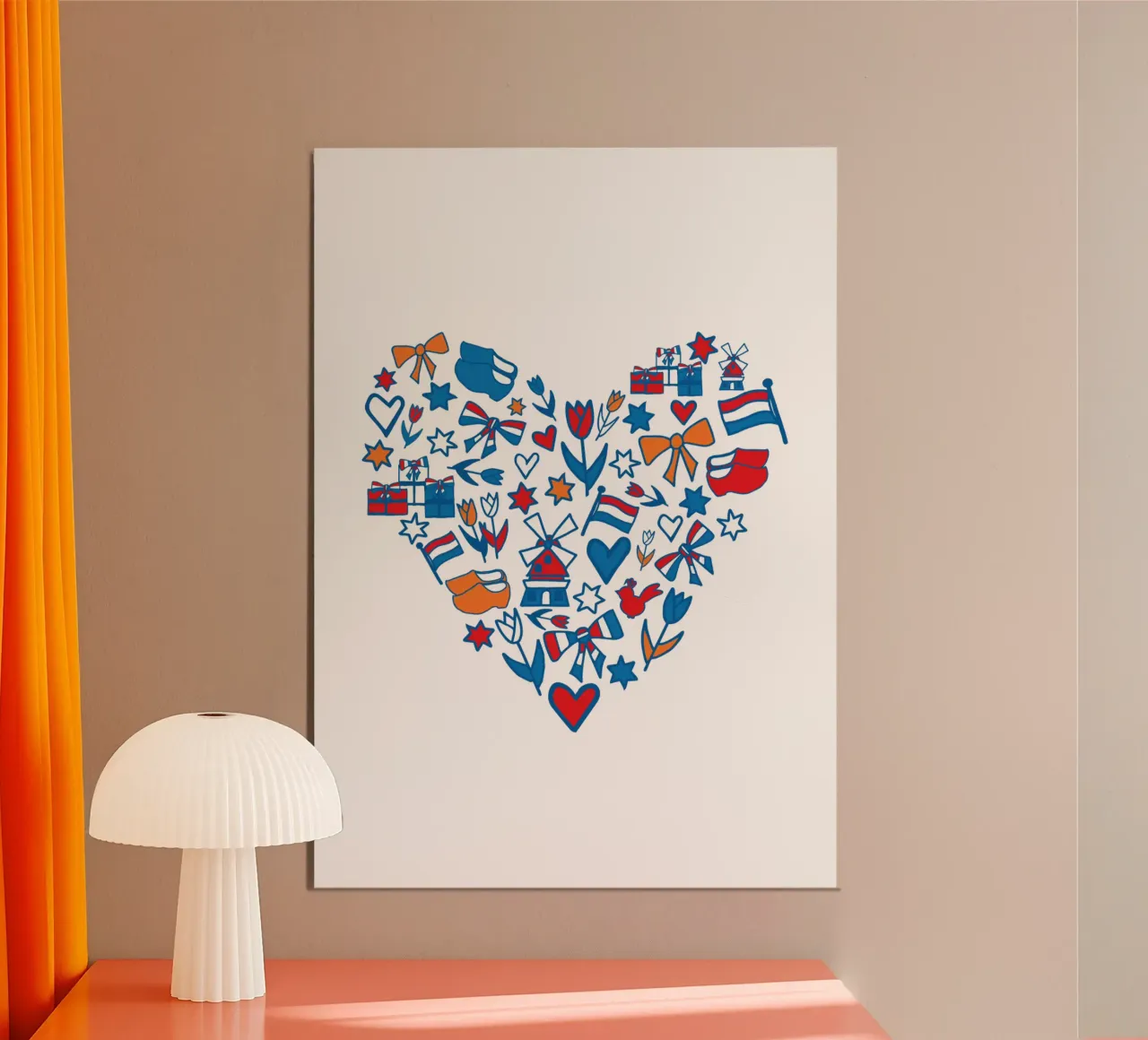 Heart with Dutch illustrations poster da Studio Holland