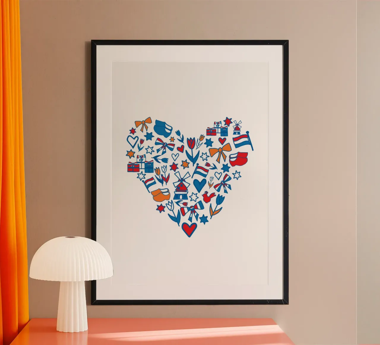 Heart with Dutch illustrations poster da Studio Holland