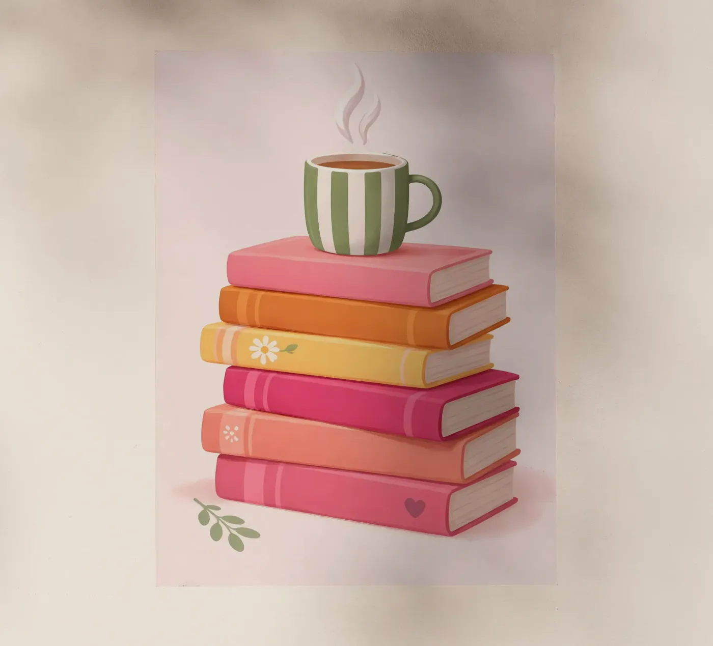 Books and Coffee \ Tea Backlit Folie von IamHomeDesigns