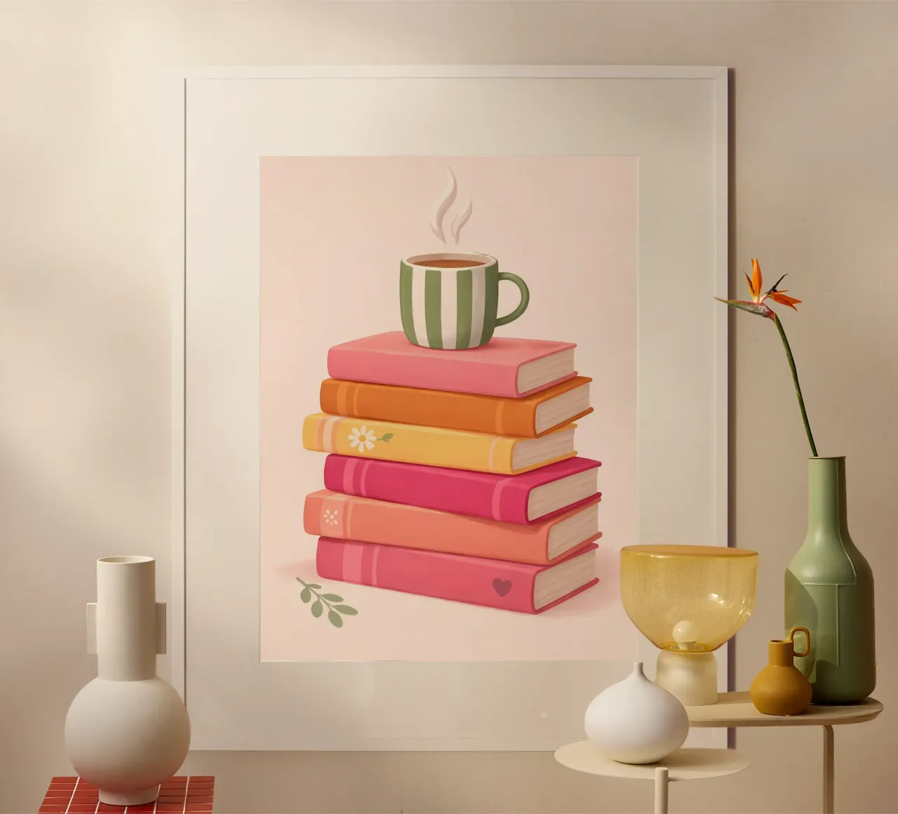 Books and Coffee \ Tea Poster von IamHomeDesigns