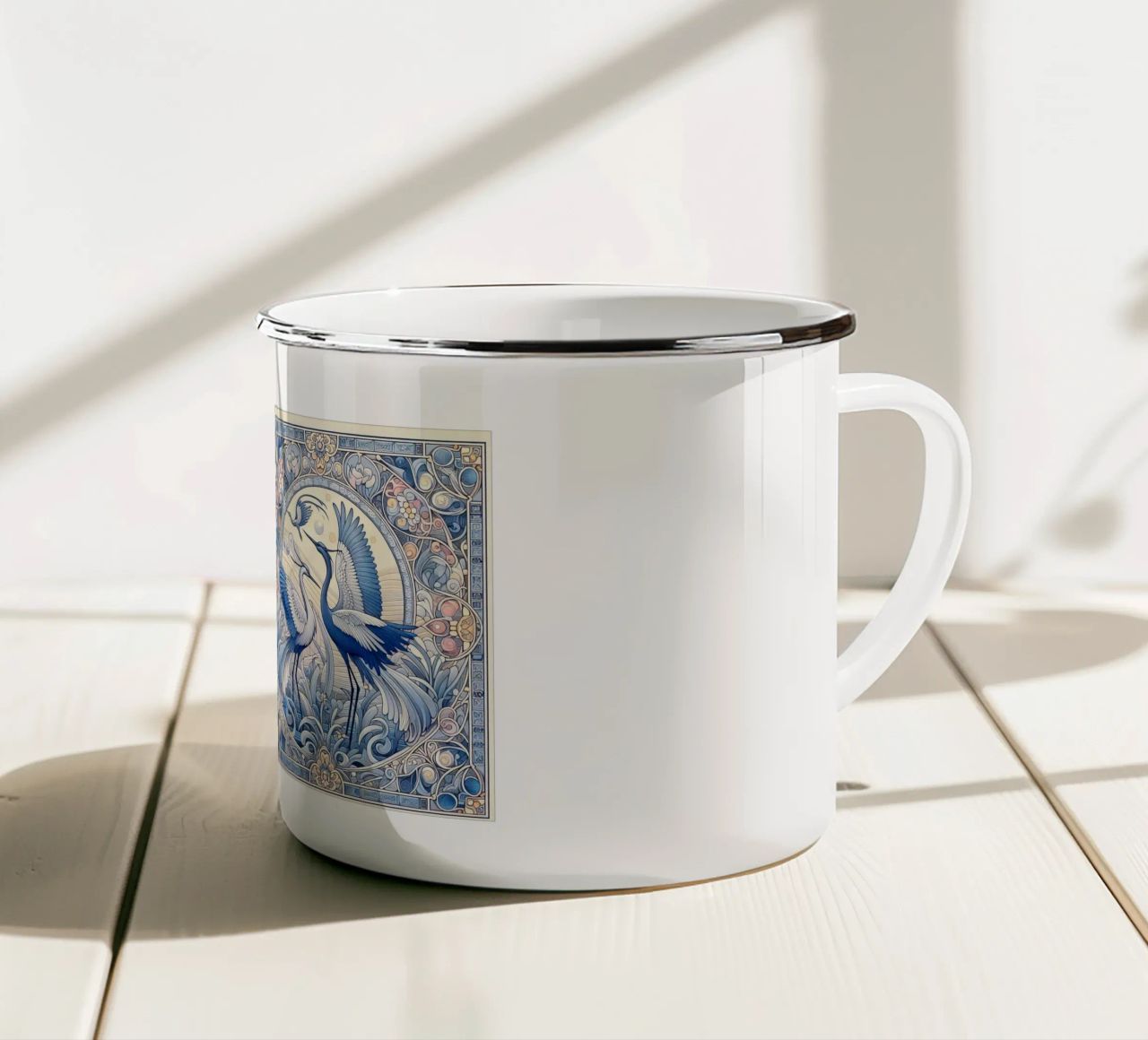 Ballet of the cranes tazza in smalto da Art-Nouveau-Dsg