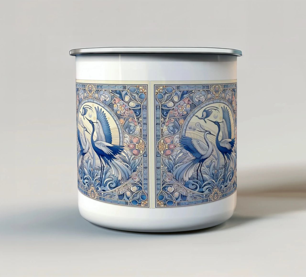 Ballet of the cranes tazza in smalto da Art-Nouveau-Dsg