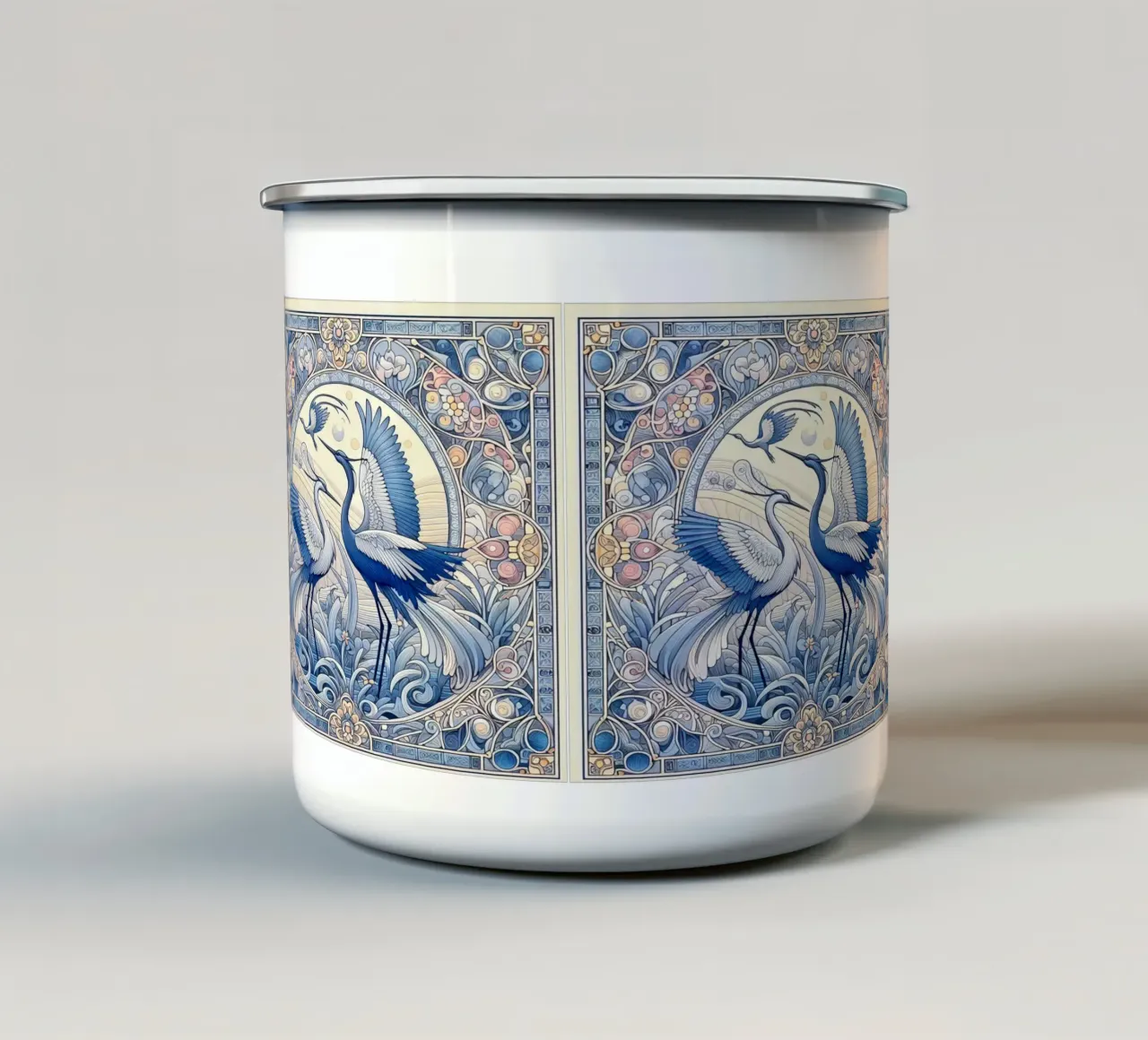 Ballet of the cranes tazza in smalto da Art-Nouveau-Dsg