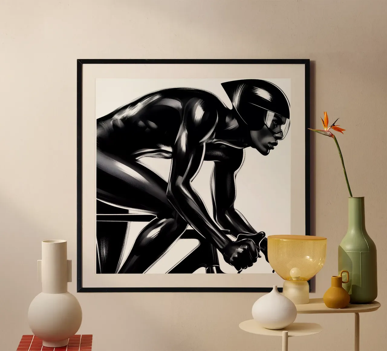 INTENSITÀ DELLA BICICLETTA poster con telaio in alluminio da ARTOMATIC