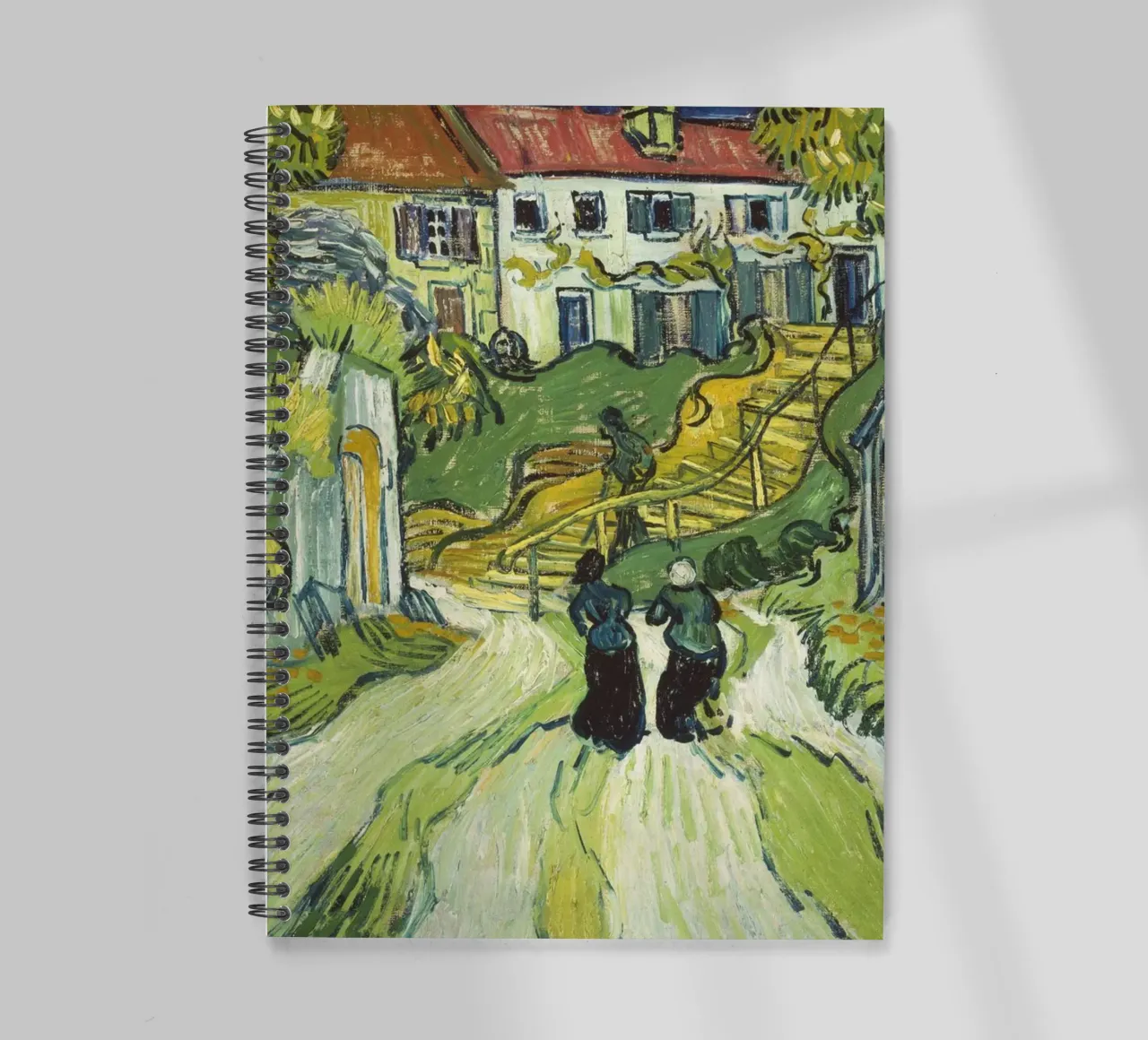 Vincent van Gogh - Escalier à Auvers (1890) carnet à spirale de Timeless Artworks