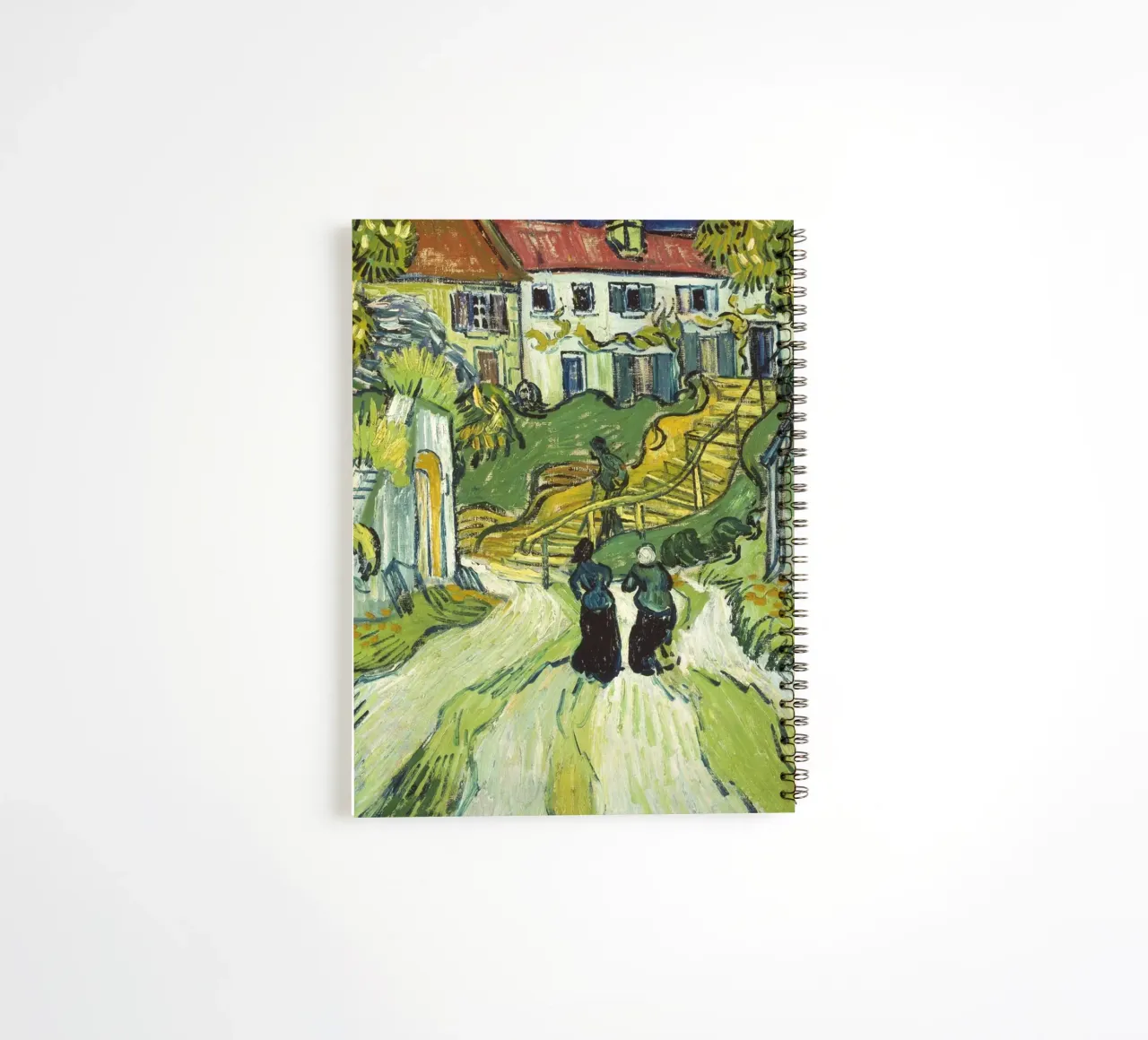 Vincent van Gogh - Escalier à Auvers (1890) carnet à spirale de Timeless Artworks