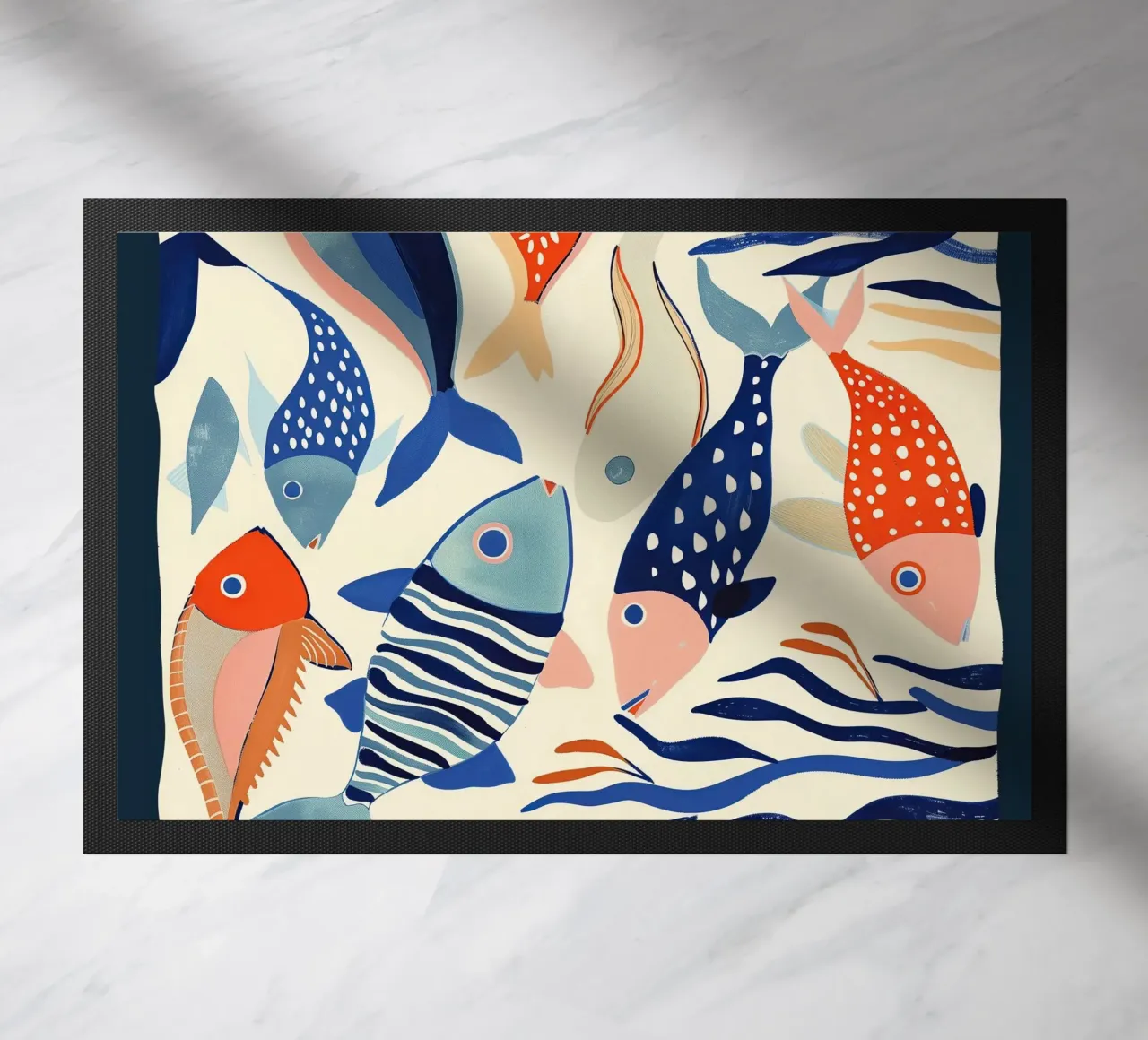 Dancing Fish doormat by Luca