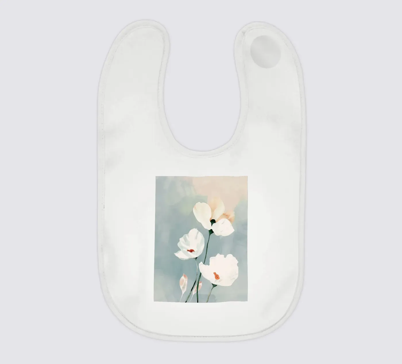 White Bloom Study baby bib by softsoul