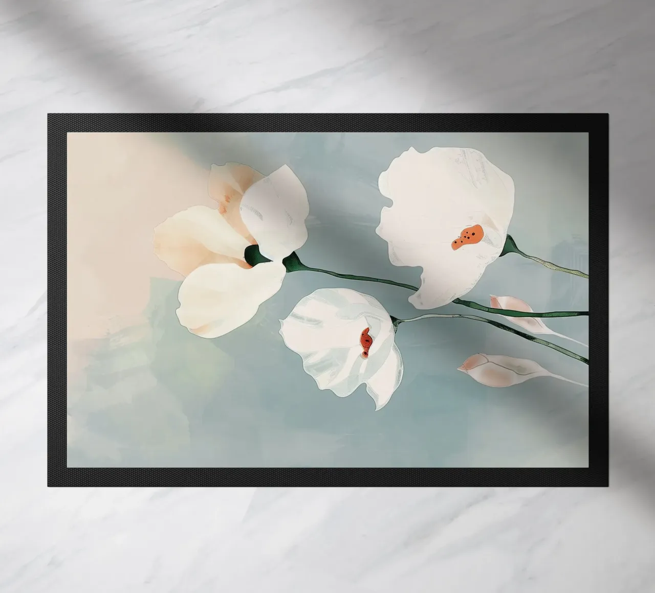 White Bloom Study doormat by softsoul