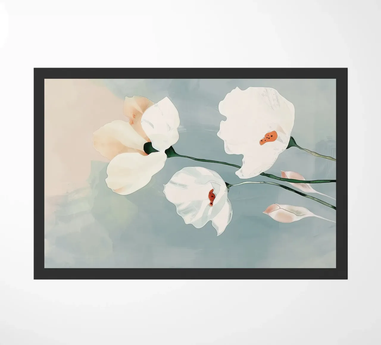 White Bloom Study doormat by softsoul