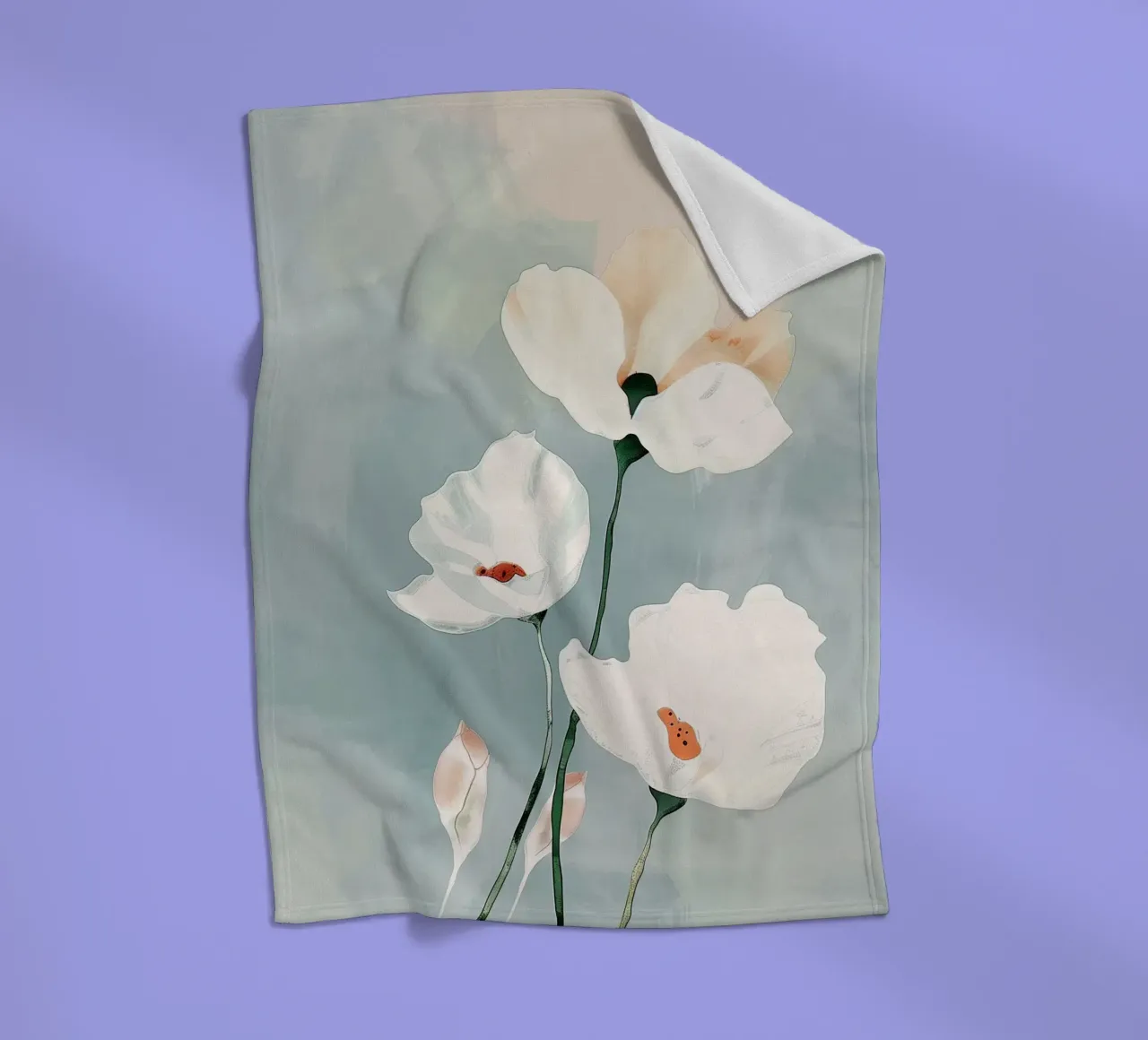 White Bloom Study Fleecedecke von softsoul