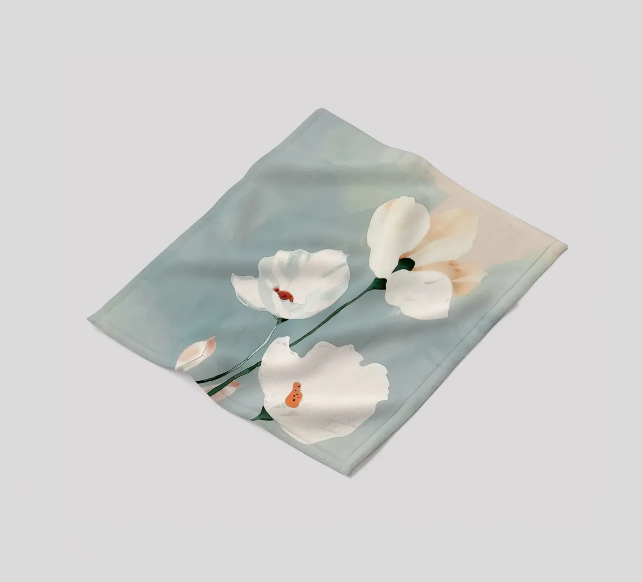 White Bloom Study Fleecedecke von softsoul