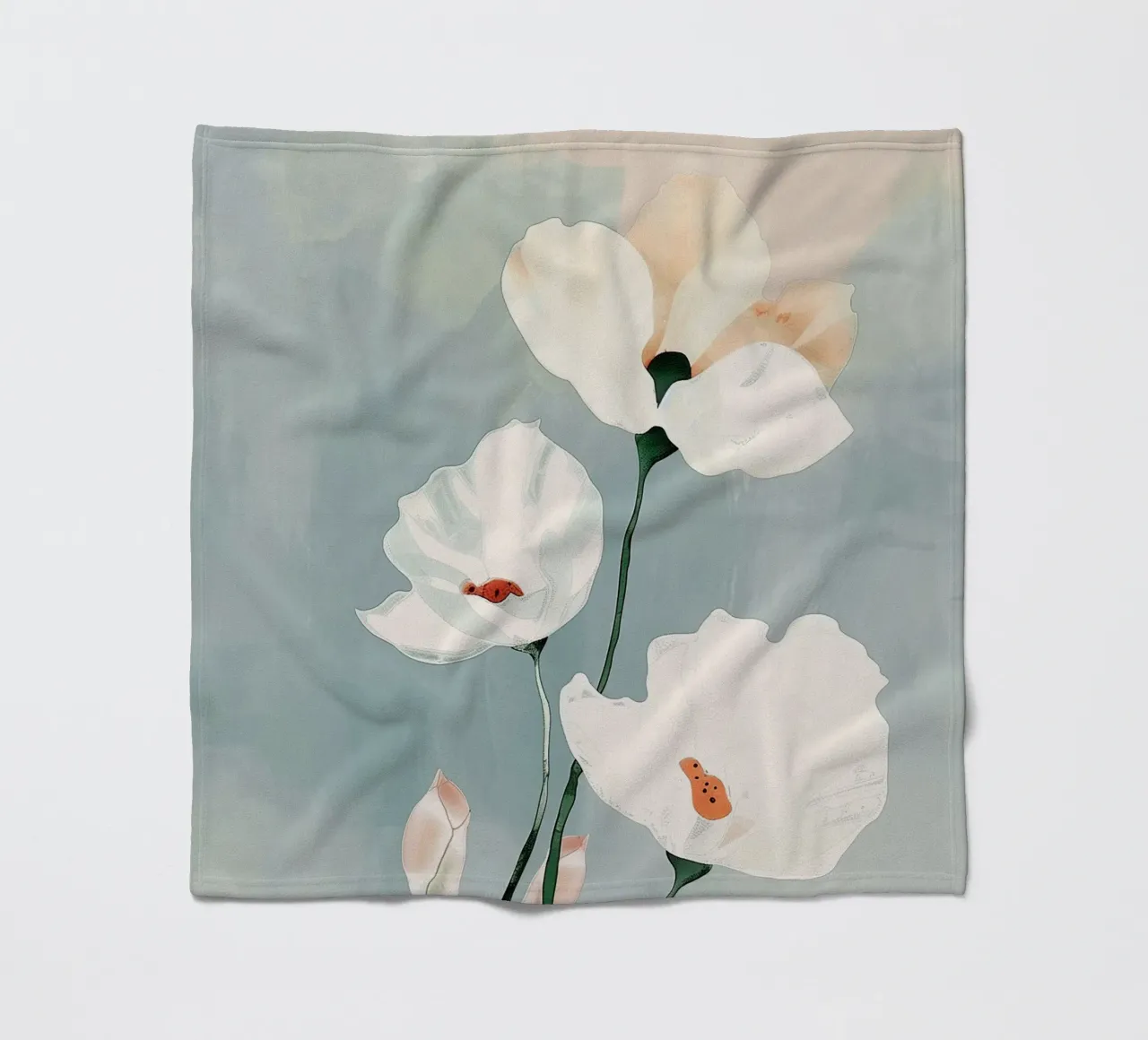 White Bloom Study Fleecedecke von softsoul