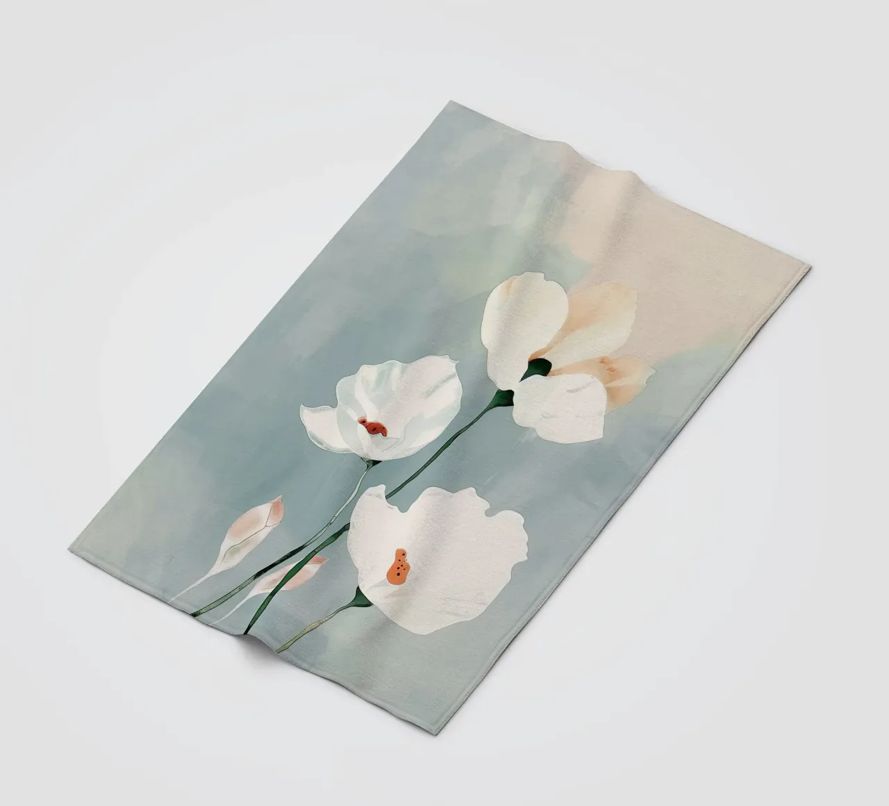 White Bloom Study Fleecedecke von softsoul